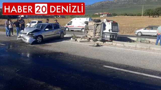 Otomobil makas atan hafif ticari araca çarptı; 1 yaralı