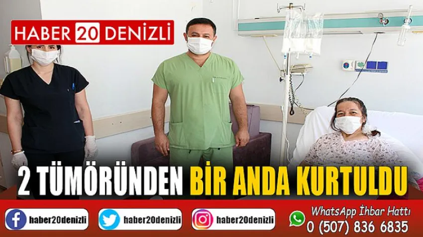 Kabızlık sorunuyla başvurduğu hastanede 2 tümöründen bir anda kurtuldu