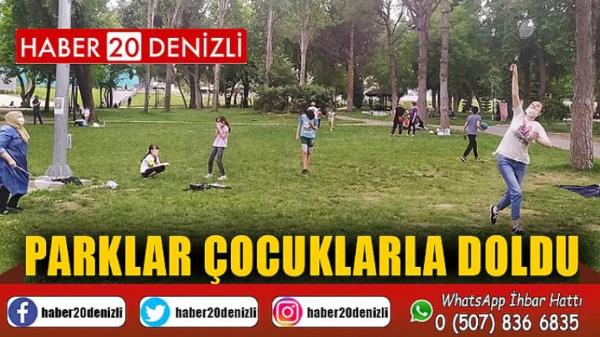 Parklar çocuklarla doldu