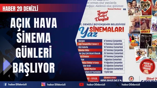 Denizli’de Açık Hava Sinema Günleri başlıyor