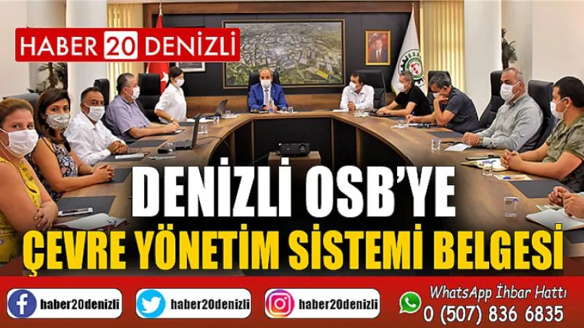 Denizli OSB’ye Çevre Yönetim Sistemi Belgesi