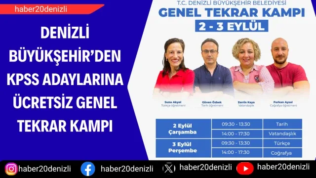 Denizli Büyükşehir’den KPSS adaylarına ücretsiz genel tekrar kampı