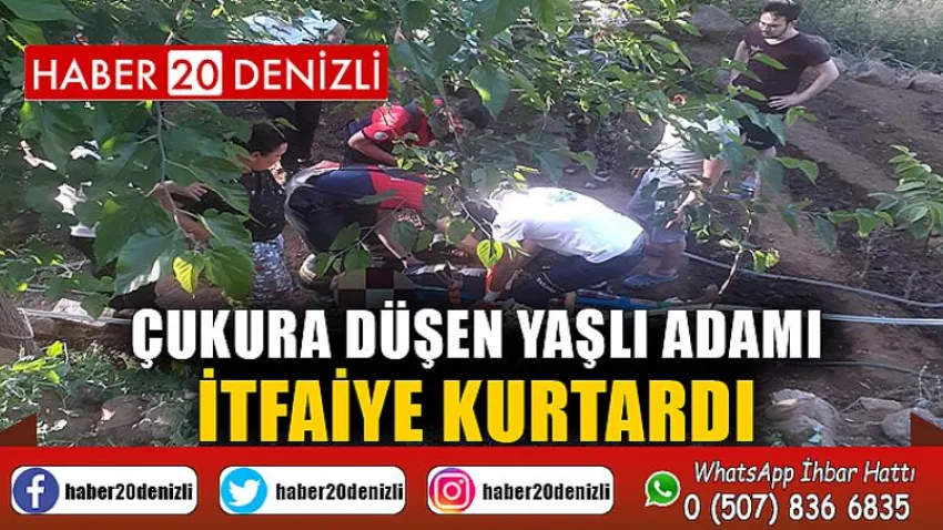 Çukura düşen yaşlı adamı itfaiye kurtardı