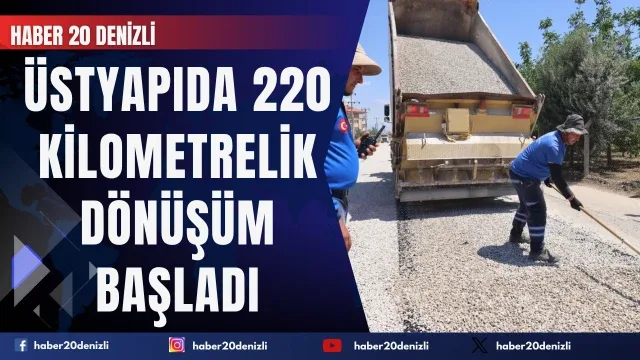 Denizli Büyükşehir’den 19 ilçede eş zamanlı yol seferberliği