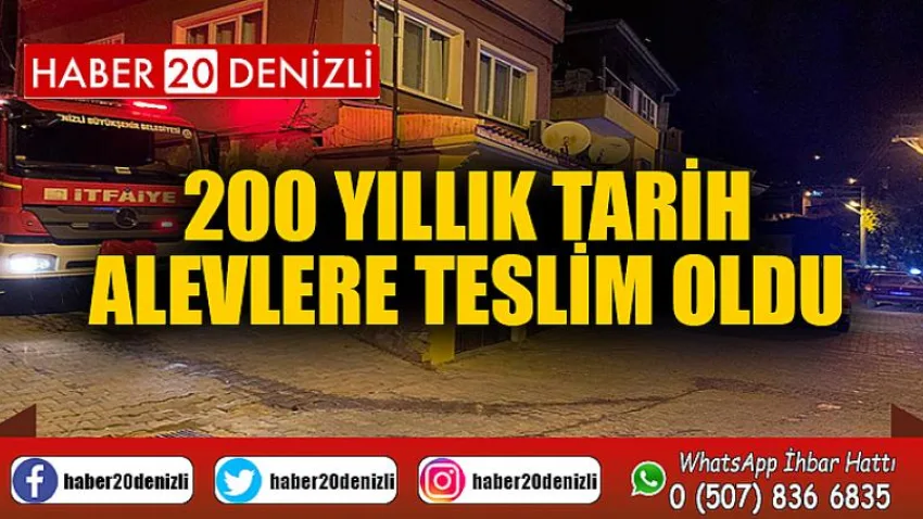 200 yıllık tarih alevlere teslim oldu