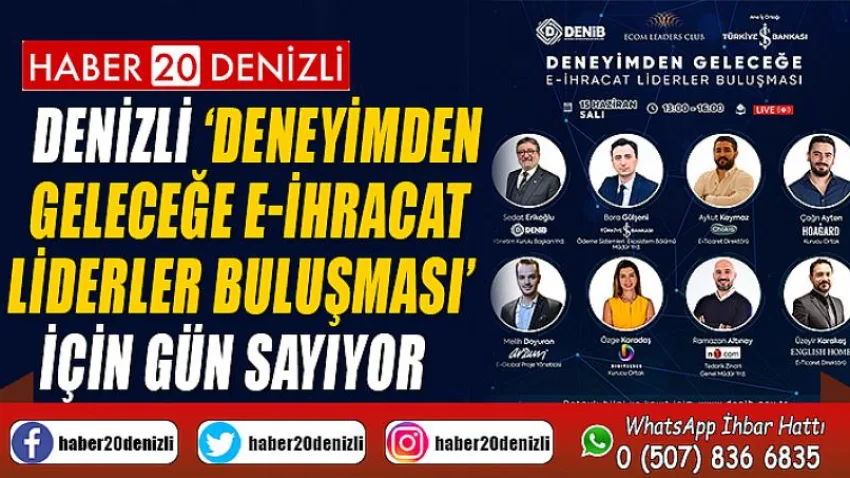 Denizli ‘Deneyimden Geleceğe E-İhracat Liderler Buluşması’ için gün sayıyor
