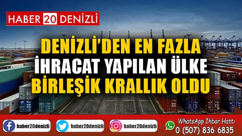 Denizli’den en fazla ihracat yapılan ülke Birleşik Krallık oldu