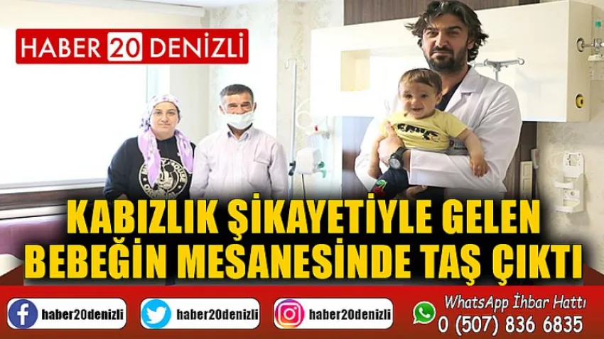 Kabızlık şikayetiyle gelen bebeğin mesanesinde taş çıktı