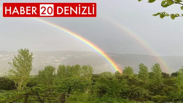 Çift gökkuşağı semayı süsledi