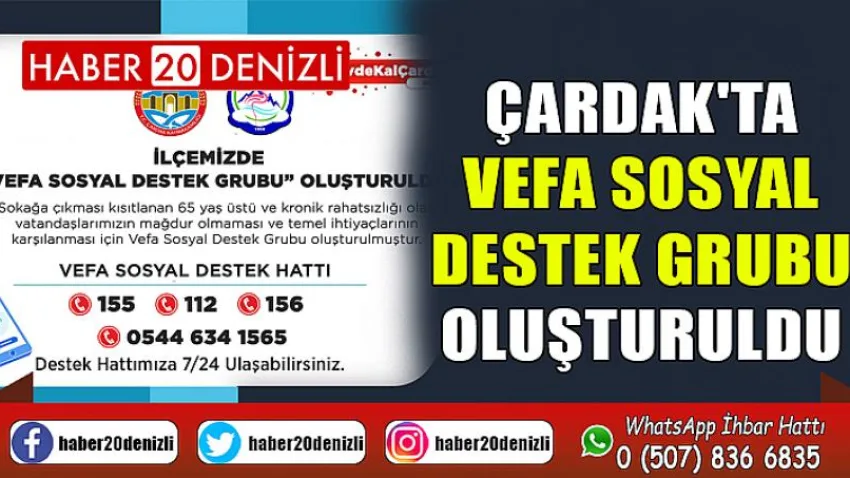 Çardak'ta Vefa Sosyal Destek Grubu Oluşturuldu