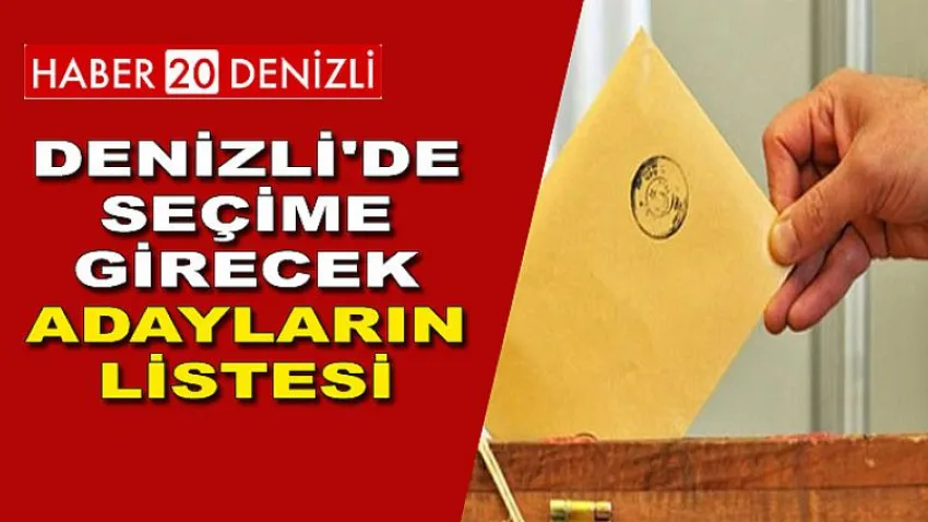 Denizli'de Seçime Girecek Adayların Listesi