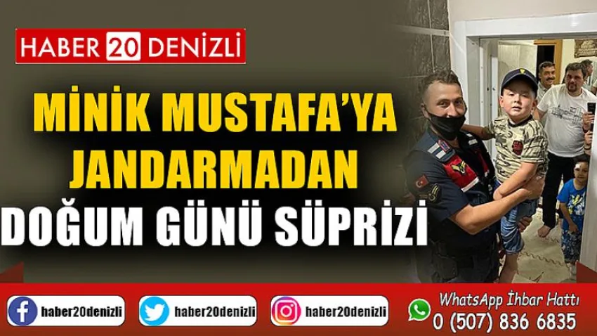 Minik Mustafa’ya jandarmadan doğum günü süprizi