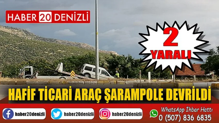Hafif ticari araç şarampole devrildi