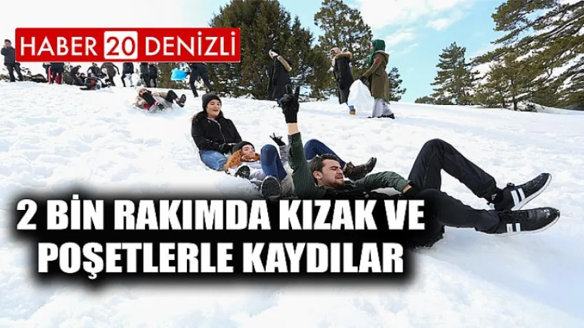 2 Bin Rakımda Kızak ve Poşetlerle Kaydılar