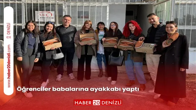 Öğrenciler babalarına ayakkabı yaptı