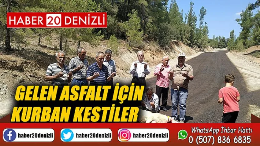 Gelen asfalt için kurban kestiler