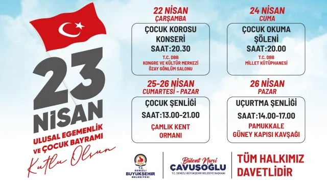 Denizli Büyükşehir Belediyesi 23 Nisan Ulusal egemenlik çocuk bayramı