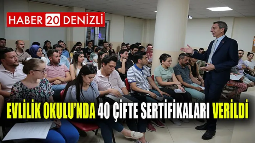 Evlilik Okulu’nda 40 çifte sertifikaları verildi