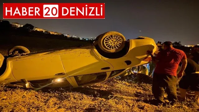 Takla atan otomobildeki 1’i çocuk 4 kişi yaralandı