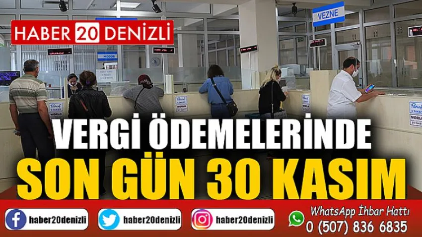 Vergi Ödemelerinde Son Gün 30 Kasım