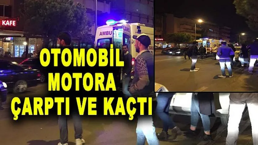 Otomobil Motora Çarptı ve Kaçtı