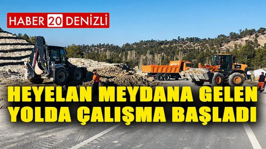 Heyelan Meydana Gelen Yolda Çalışma Başladı