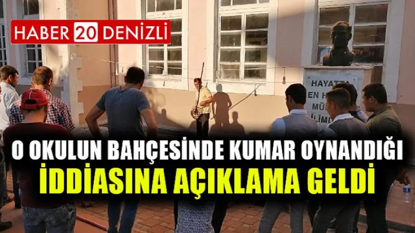 O Okulun Bahçesinde Kumar Oynandığı İddiasına Açıklama Geldi