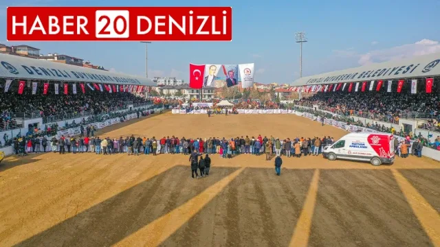 On binler deve güreşi heyecanını hep birlikte yaşadı