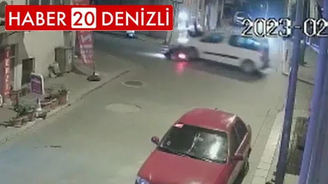 Araçla çarpışan motosiklet sürücüsü metrelerce fırladı