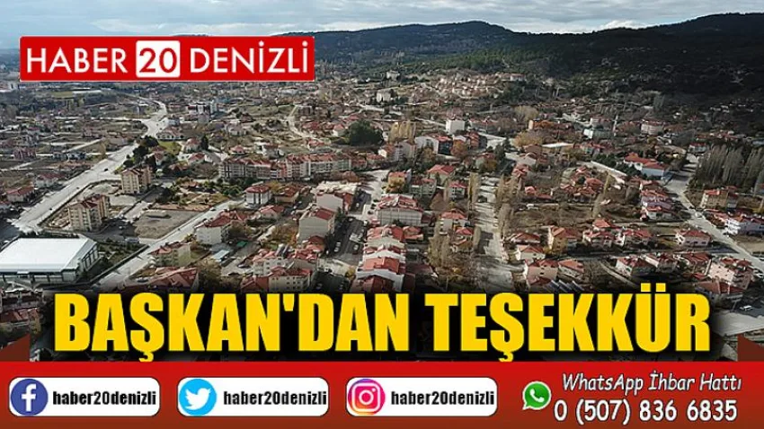 Başkan'dan Teşekkür
