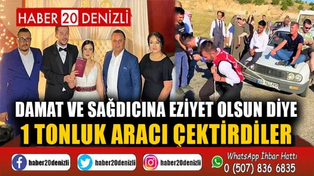 Damat ve sağdıcına eziyet olsun diye 1 tonluk aracı çektirdiler