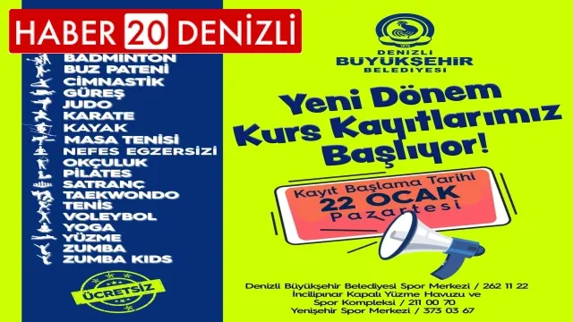 Büyükşehir Spor Kursları Kayıtları Başlıyor