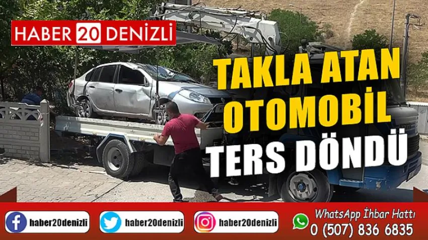 Takla atan otomobil ters döndü: 4 yaralı