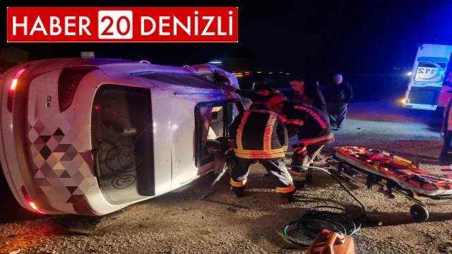 Kavşakta takla atan otomobilin sürücü yaralandı