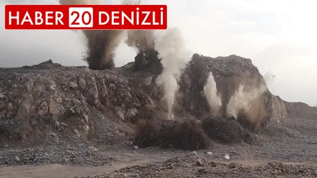 Dev kayalar dinamitle parçalandı