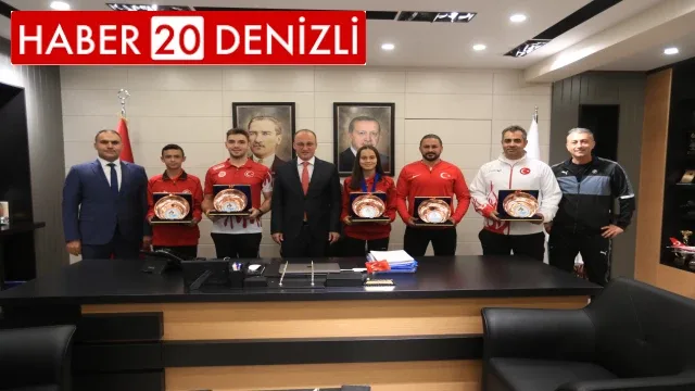 Pamukkale Belediyesi’nin Milli Sporcuları Başkan Örki’yi Ziyaret Etti