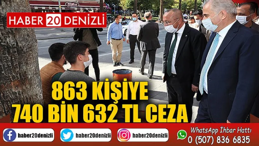 Maske ve sosyal mesafe kuralına uymayan 863 kişiye 740 bin 632 TL ceza