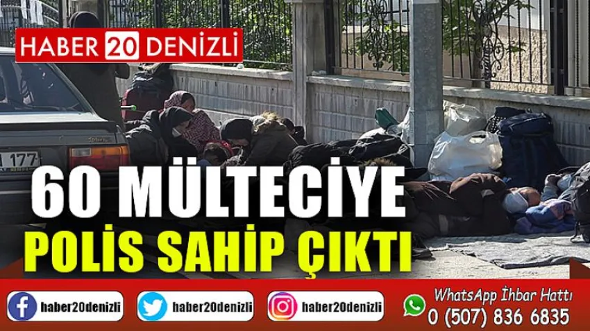 Çoluk çocuk sokakta kalan 60 mülteciye polis sahip çıktı