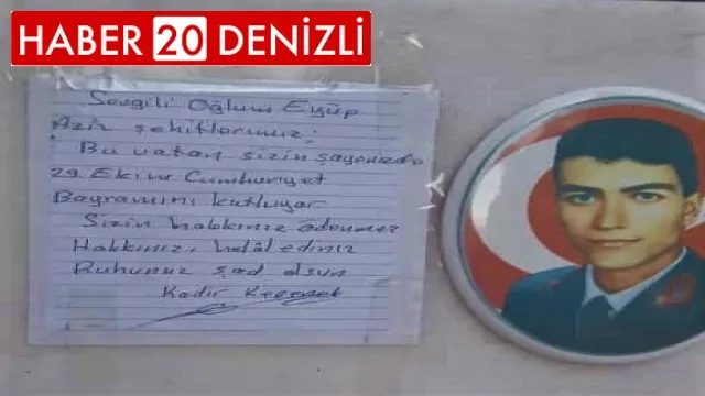 Şehit askerin mezarındaki not görenleri duygulandırdı