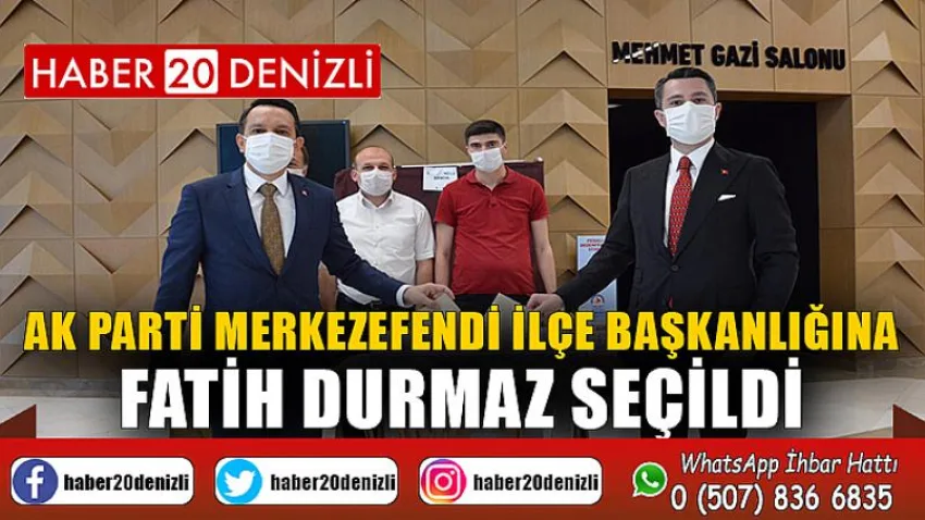 AK Parti Merkezefendi İlçe Başkanlığına Fatih Durmaz Seçildi