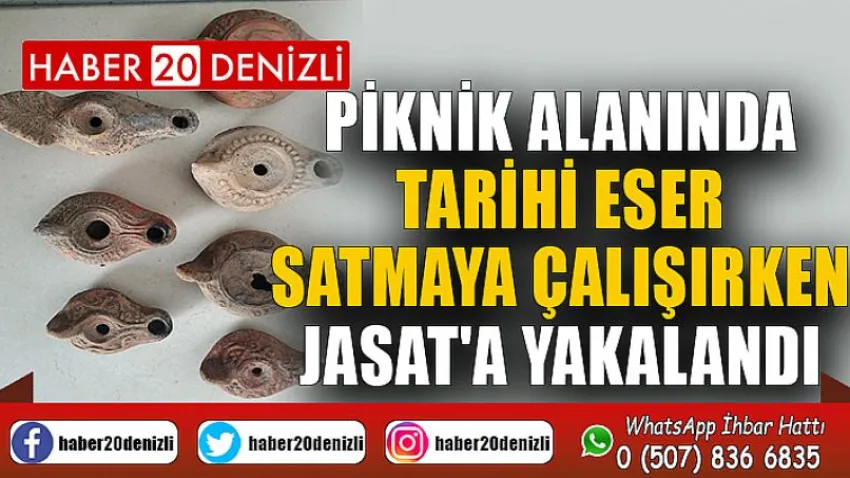 Piknik alanında tarihi eser satmaya çalışırken JASAT'a yakalandı