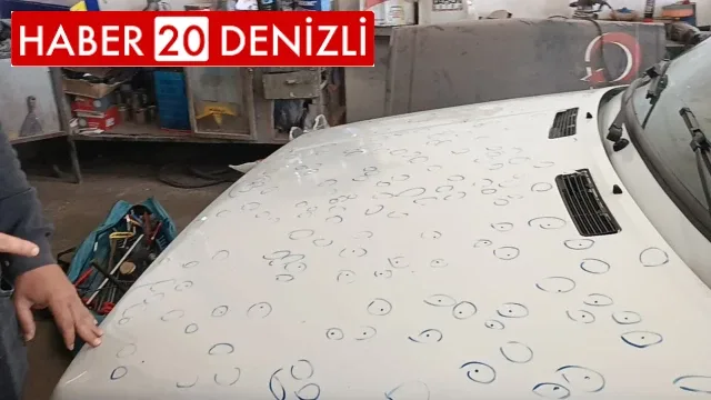 Kaporta ustalarının yoğun dolu mesaisi sürüyor