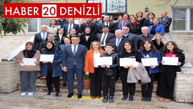 Veremi en iyi çizen ve yazıya döken öğrenciler ödüllerini aldı