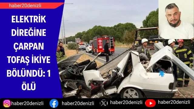 Elektrik direğine çarpan TOFAŞ ikiye bölündü: 1 ölü