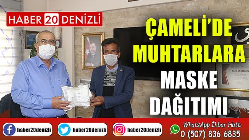Çameli’de Muhtarlara Maske Dağıtımı