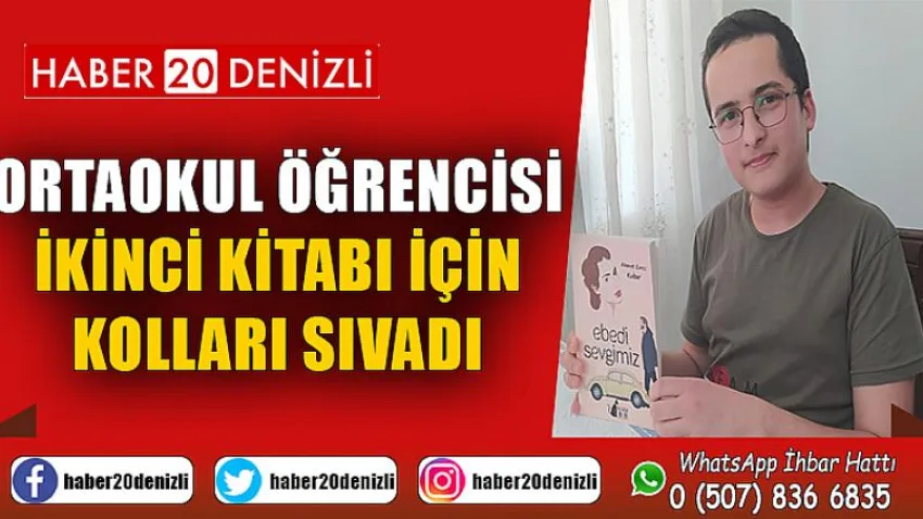 Ortaokul öğrencisi ikinci kitabı için kolları sıvadı