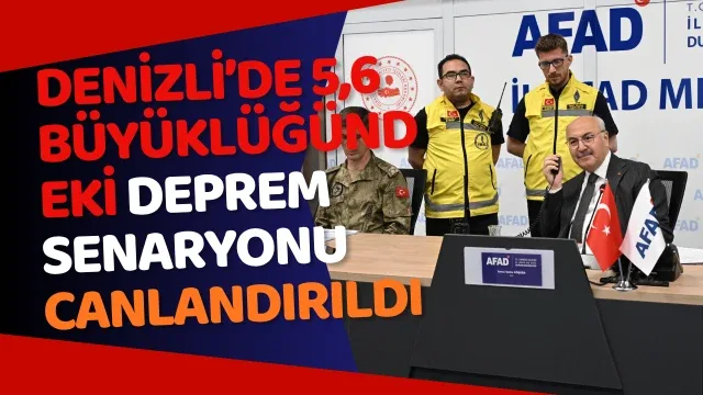 Denizli’de 5,6 büyüklüğündeki deprem senaryonu canlandırıldı