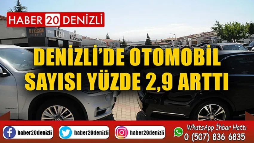 Denizli’de otomobil sayısı yüzde 2,9 arttı