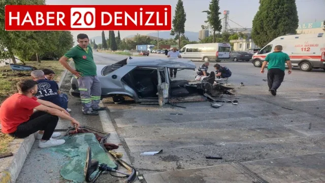 Freni patlayan otomobil paramparça olup yola saçıldı: 5 yaralı