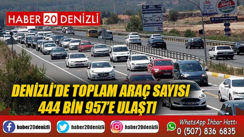 Denizli’de toplam araç sayısı 444 bin 957’e ulaştı